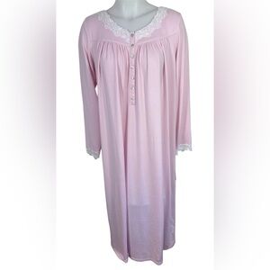Women's Pink Nightgown with Lace Trim